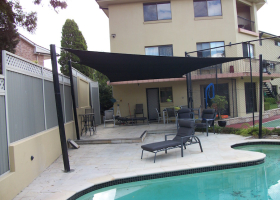 Black 4 post pool side cover