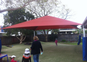 Red playground post pads